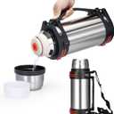 Large Thermosflask- 101oz Stainless Steel Insulated Bottle for Travel with BPA Free Cup - 3L Oversized Vacuum Insulated Thermoses with Handle and Strap for Hot & Cold Drinks
