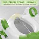 COOSEYA Frog Toilet Seat, Potty Training Seat for Toddler, Upgrade Potty Training 2 in 1 Toddler Toilet Seat for Boys Girls,Waterproof Soft Mat Non-Slip Step Stool (Green)