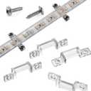 MMSD 100 Pack LED Strip Light mounting Brackets Strip Light clamp with 202 Screws Suit for 10mm Wide IP67/68 Waterproof Strip Lights