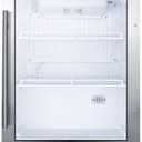 Summit Appliance SCR314L Compact Beverage Center; 2.1 cu.ft; Automatic Defrost; Interior LED Light; Adjustable Thermostat; Sealed Back Front Lock