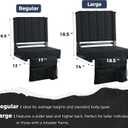 SPORT BEATS Stadium Seats with Back Support Bleacher Chairs with Back and Cushion Thick Padded Bleacher Seats Includes Shoulder Strap Black 1pc Large - 18.5" W x 14" D x 18.5" H