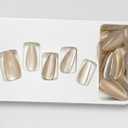 Press on Nails, 24Pcs 12 Sizes Oval Fake Nails Kit Press Ons with Nail Glue, Adhesive Tabs, Nail File, Prep Pad, Manicure Stick, Pack Of 6