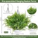 Set of 2 Artificial Hanging Ferns for Outdoors, Pre-Made Hanging Ferns for Outdoors Faux Greenery Plant Large Look Real Resistant UV Resistant for Indoor Balcony Front Porch Yard Garden Decor