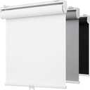 100% Blackout Indoor Cordless Roller Shades for Windows,Room Darkening Rolled Up Blinds with Spring System,Thermal Insulated UV Protection Waterproof Fabric for Home Office (White,36"W x 72"H)
