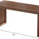 Bamboo Dining Bench, 35 inch Farmhouse Decor Indoor Kitchen Table Bench, Entryway Shoe Rack Bench, Outdoor Bench, Solid Bamboo Benches for Living Room, Hallway, Bedroom, Bathroom (Walnut, Long)