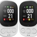 2 Pack 4 in 1 Plug in Carbon Monoxide Detectors & Natural Gas Combination Built-in Backup Battery & 2.1'' HD Screen [CO Gas Temp Humidity] Propane Methane Combustible Gas Alarm for Home/Travel(White)