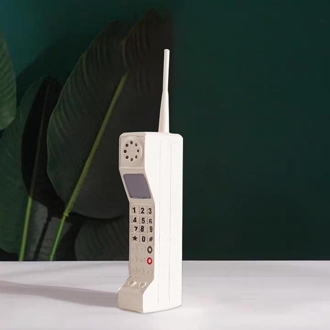 Retro Brick Cell Phone Ornament, Vintage Cellular Phone Model, Old Fashioned Cell Phone Template for Family Decoration Simulation Photographic Ornaments (White)