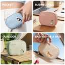 GIVLEFLY Small Pouch for Purse, Waterproof Nylon Zipper Pouch with Double-Sided Compartments, 180-Degree Opening, Mini Coin Purse & Makeup Organizer for Travel, Lipstick, Keys