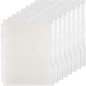 YoeeJob 3 Holes Clear PVC Zipper Binder Pocket Insert Pages Letter Size, 8 1/2" x 11 Loose Leaf Binder Filing Storage Bags 8 Packs