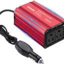 400W Power Inverter 12V DC to 110V AC, Car Charger Plug in Adapter Outlet with PD 65W USB-C&QC 18W Port, Portable Power Converters for Laptop Vehicles Camping Road Trip Essentials Adults (RED)
