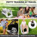 Potty Training Seat, Upgrade Toddler Toilet Seat for Kids Boys Girls, 3 in 1 Potty Training Toilet with Step Stool Ladder-Non Slip Foldable (Gray+White)