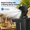 Portable Outdoor Misting Fan, 20000mAh Rechargeable Cordless Cooler with 11L Water Tank, 3-Speed Fan & 3 Fine Spray Outlets, LED Light Battery Operated Fan for Camping, Golf, Garden & Travel