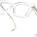 VISOONE Spring Hinge Cat Eye TR90 Blue Light Blocking Glasses with Anti Computer Glare for Women CALIDA (Clear)