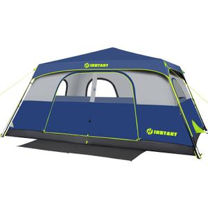 10 Person Instant Tent, Waterproof Pop Up Tents for Camping with Rainfly, 60 Seconds Easy Setup, Automatic Cabin Tent for Family Camping with Expandable Carry Bag & Upgraded Ventilation, Blue