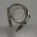 2 Pack T-Bolt Hose Clamps, Stainless Steel Hose Clamp with Reinforcement Spring for Pipe, Turbo Intake Intercooler Clamp Working Range 3"-3.3"(76-84mm)