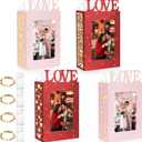 Yerliker 4 Pcs Valentine's Day Centerpiece for Table Picture Frame Decorations with 4 LED Mini Lights for Home DIY Valentine Gift Wedding Anniversary Decor No Battery (Love,Red,Pink)