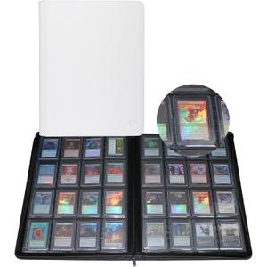 GrinOwl 16 Pocket Top loader Binder, Holds 640 Top Loaders, Large Top loader Card Binder with Sleeves for Cards in 3" x 4" Top loaders (White)