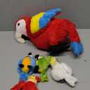 Meooeck 5 Pcs Macaw Parrot Plush Set 13 Inch Mommy Parrot Stuffed Animal with 4 Cute Plush Baby in Her Belly Soft Cuddly Bird for Toddlers Valentines Birthday Hawaii Party(Red Series)