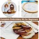 QZAVIRE Nativity Scene Embroidery kit, Christmas Cross Stitch Kit with Wooden Hoop All-Inclusive Supplies Easy Embroidery Starter for Beginners Adults Holiday Home Decor DIY Hand Gift