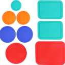 Replacement Lids for Pyrex (1) 7202-PC 1 Cup Green (2) 7200-PC 2 Cup Orange (2) 7201-PC 4 Cup Blue (1) 7402-PC 6/7 Cup Red (2) 7210-PC 3 Cup Light Green (1) 7211-PC 6 Cup Red Round Rectangle (Bundle 2)