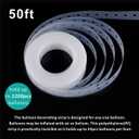 Balloon Strip Tape 50Ft Long to Make Arch Garland Steamer for Birthday Wedding Baby shower Party Decorations
