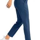 Soothfeel Women's Pants with 4 Pockets 7/8 Stretch High Waisted Sweatpants Travel Athletic Work Golf Pants for Women (Blue, M)