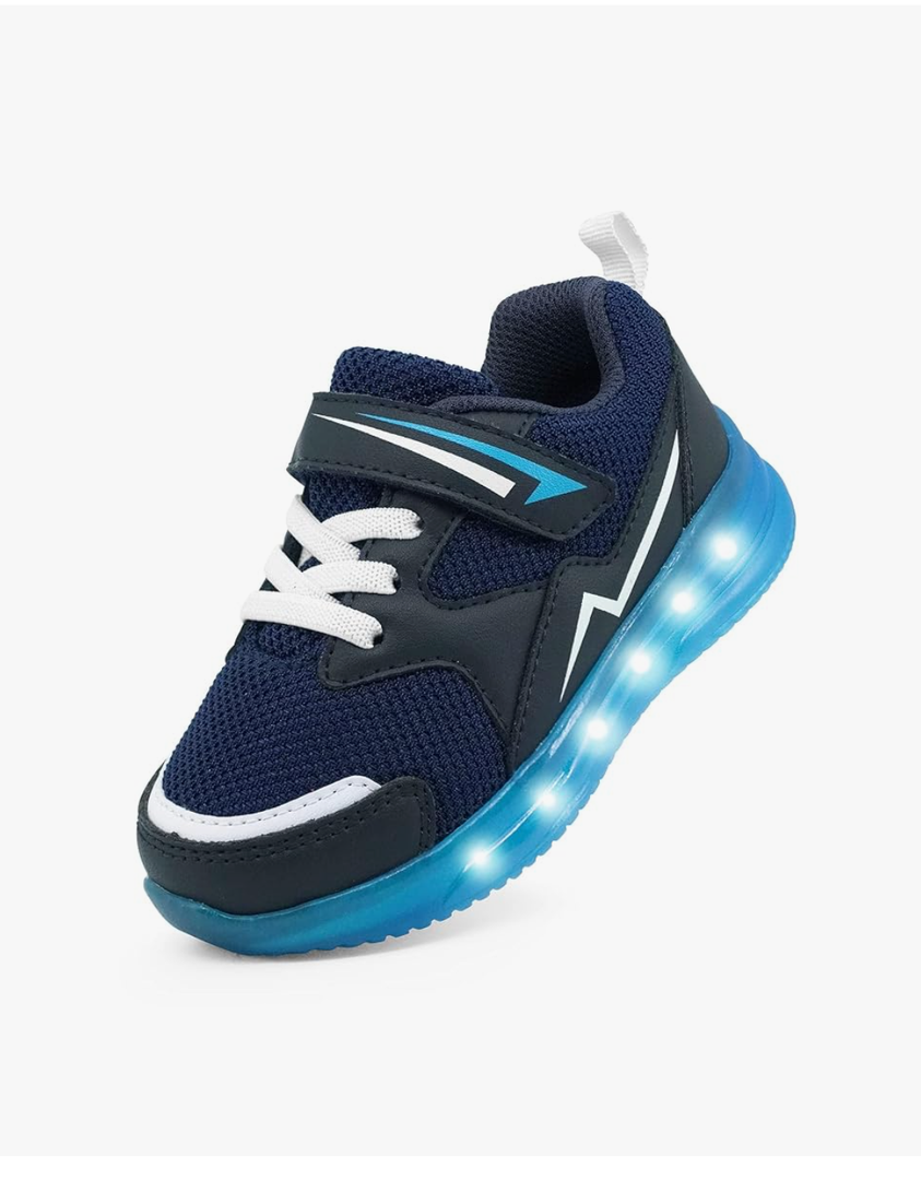 YESKIS Toddler Boys Girls Light Up Shoes LED Flashing Lightweight Mesh Breathable Adorable Running Sneakers for Toddler and Little Kid, Size 9