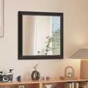 SMIROR Matte Black Bathroom Mirror for Over Sink 20x 20 inch, Metal Thick Frame Rectangle Vanity Mirror for Wall, Anti-Rust, Horizontally or Vertically Mounted