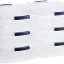 Rubbermaid Cleverstore 17 Quart Clear Latching Waterproof Stackable Airtight Storage Containers with Durable Latching Lids (6 Pack) (17 Qt - 6 Pack)