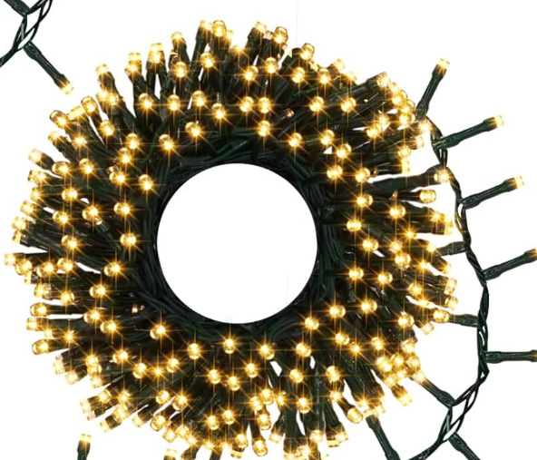 String Lights Battery Operated, Total 20Ft 400 LED Cluster String Lights with Timer 8 Modes Christmas Firecracker Lights Outdoor Waterproof for Tree Home Decor (Warm White)