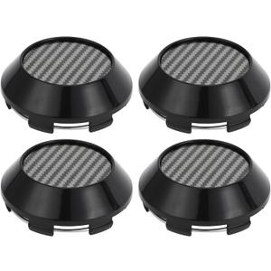 4 Pc Wheel Center Caps Hub Caps Rim Center Caps OD:68mm/2.68" Universal Plastic Black for BMW 3 4 5 Series with Black Carbon Fiber Pattern Sticker