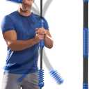 Fitness Bar for Workout,Elastic Exercise Bar, Vibration Weight Stick,Body Physical Therapy,Core Strength Training,Arm Shoulder Stretch At Home Gym. (blue)