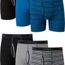 Hanes Mens Boxer Briefs, Cool Dri Moisture-wicking Underwear, Cotton No-Ride-up for Men, Multi-Packs Large