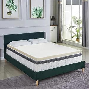 Treaton, 1-Inch High Density Medium Firm Foam Mattress Topper, CertiPUR-US Certified for Superior Comfort and Support, King, Green