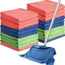 Nuanchu 20 Pieces Extra Large Microfiber Cleaning Cloth Rags Towels Bulk 20 x 28 Inch Washable Microfiber Reusable Car Drying Towel for Home Cleaning Car Wash Pet Drying, Red, Green, Blue