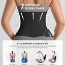 FeelinGirl Waist Trainer Belt for Women Waist Cincher Waist Trimmer Corset Adjustable Hook Loop Tummy Control Slimming (Black, M)