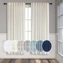 Natural Linen Bedroom Curtains 63 Inch Length 2 Panels Back Tab Rod Pocket Sheer Light Filtering Semi Transparent Lightweight Ivory Cream Colored Curtain for Living Room Sand Beach Farmhouse Off White, 52"W x 63"L