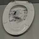 Toilet Seat Elongated with Slow Close Hinges Compatible with TOTO/Kohler/Gerber/American Standard, Universal Oval Fit, Four Bumpers Never Loosen, Two Sets Toilet Bolts and Nuts, Cotton White