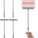 5 PCS Adjustable Handheld Sign Holder, 19.6-30.7 Inch Stainless Steel Hand Held Sign Stand Poster Billboard Airport Pick Up Sign Holder Tour Guide Pole, No Signboard