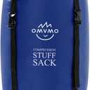OMVMO Compression Sack, 12L/19L/32L/46L/53L Water-Resistant Sleeping Bag Stuff Sack, Anti-Tear Ultra Light 400T 20D Nylon Storage Bag, Space Saving Gear for Camping Hiking Travel 1Pcs (Dark Blue)