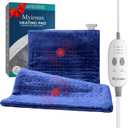 Massaging Weighted Heating Pad for Back Pain Relief,Heating Pads for Neck, Shoulder,Cramp,Portable Heated Pad with 3 Heat Settings & 6 Massage,18 Relaxing Combinations,Auto Off,20"*24",Dark Blue