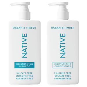 Native Ocean & Timber Shampoo and Conditioner Contain Naturally Derived Ingredients | All Hair Types, Color & Treated, Fine to Dry Damaged, Sulfate & Dye Free - 2-Pack