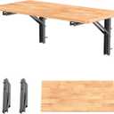 WALMANN Space Saving Wall Mounted Folding Workbench, Heavy Duty Folding Wall Table/Desk for Garage, Workshop, Holds Up to 150 lbs(Tabletop Size: 31.5 x 15.75 inch)