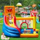 HuaKastro Inflatable Water Slide Bounce House for Kids with Pool, 5-in-1 Indoor/Outdoor Blow Up Play Center for Climbing, Sliding, Jumping & Splashing Fun, Blower Included