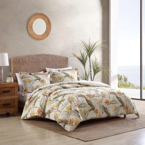 Tommy Bahama - Queen Duvet Cover Set, Cotton Bedding with Matching Shams & Button Closure, Super Soft Bedding Set (Birds of Paradise Off-White, Queen)