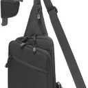 Concealed Carry Crossbody Bag for Men Women, Sling Gun Pack Shoulder Chest Daypack EDC CCW Range Bags of Handgun (Black)