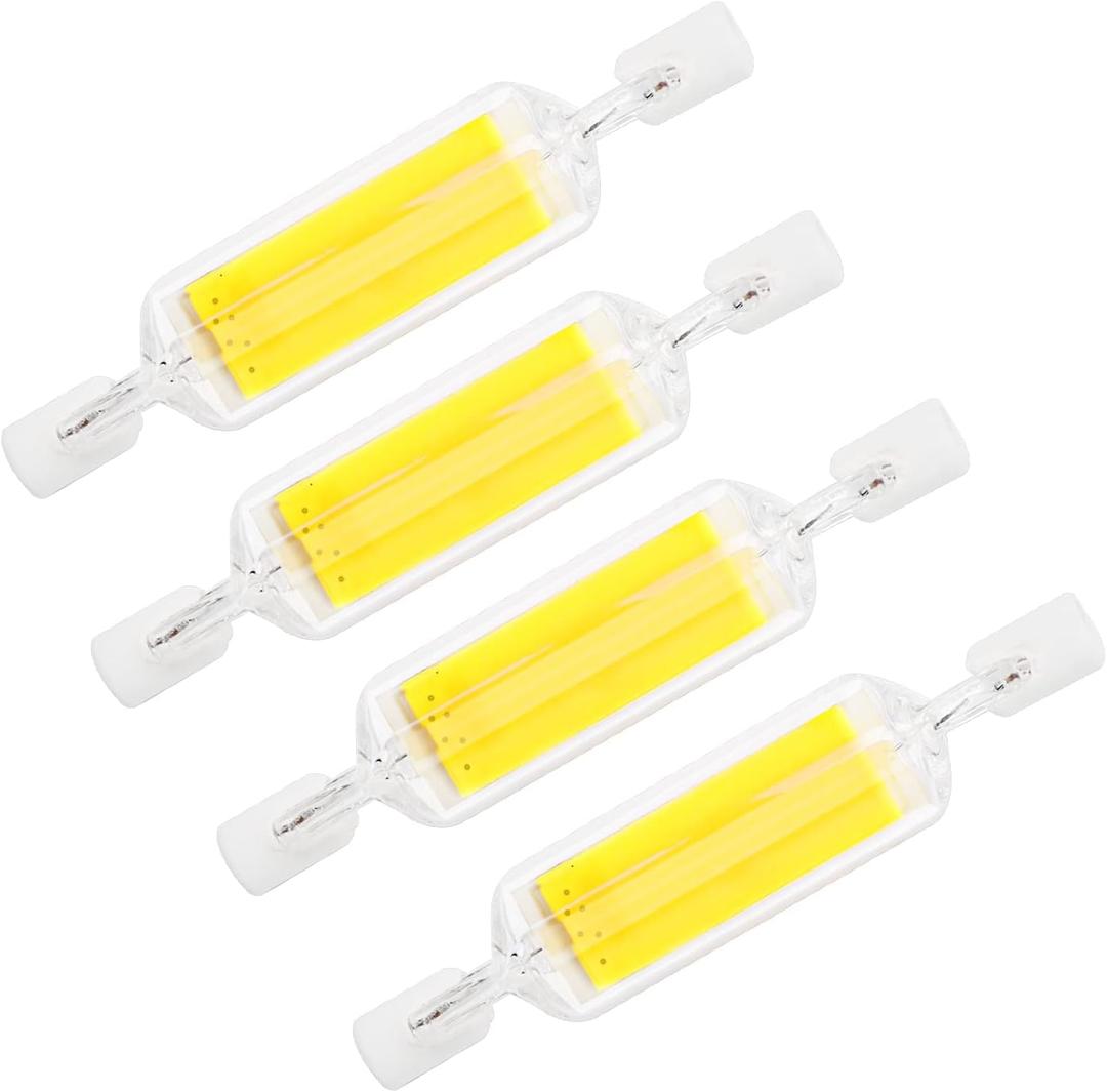 78mm 5W R7S LED Bulbs (4 Pack) 100W Halogen Equivalent 78mm R7S LED J-Type t3 120V Dimmable 6000K Daylight White Double Ended Flood Light Landscape Lights (White)