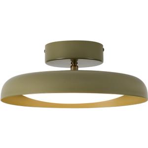 BISAMIYA Modern LED 12.6 inch Ceiling Light, Adjustable Semi Flush Mount Ceiling Light Fixture, Brass Accent, for Hallway, Kitchen, Entryway, 18W 3000K Warm White (Green)