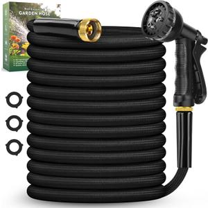 Lipoliftco Garden Hose 100FT, Non-Expanding, Lightweight Hose With 8 Function Nozzle, Leak-Proof, No-Knot, Easy to Carry, Wear-Resistant, Sturdy, Flexible, 3/4GHT, Water Hose for Yard, Garden, Outdoor