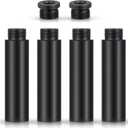 Weewooday 4 Pieces Mic Stand Extension Tube 5/8 Inch Microphone Extension Pipe Aluminium Alloy Stand Extenders Screw Boom Tubes with 2 Metal Adapters(Black)